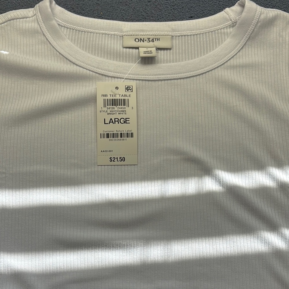 Men's White Ribbed Tee